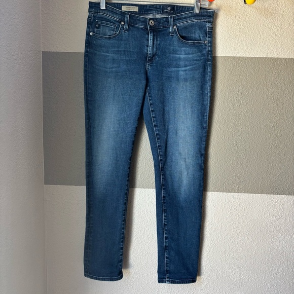 Adriano Goldschmied AG Women’s 29P Petite Short Stevie Slim Straight Blue Jeans - Picture 1 of 9